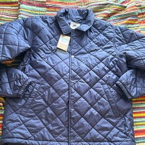Nike thermo fit Navy Quilted Puffer Jacket size medium little oversized new tags